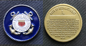 Coast Guard Reenlistment Challenge Coin 1.5"