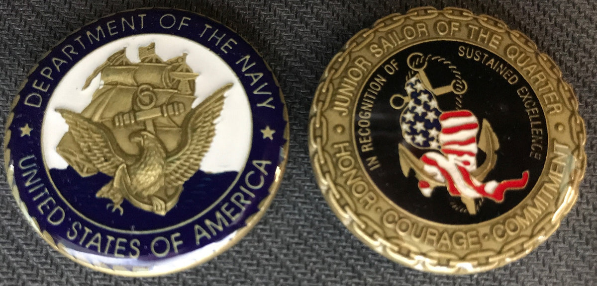 Navy Junior Sailor Of The Quarter Challenge Coin – soscustomcoins