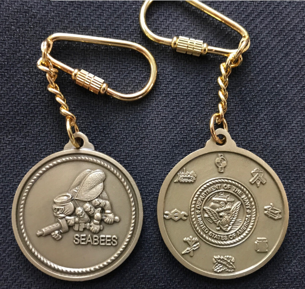 Seabee Coin Keychain