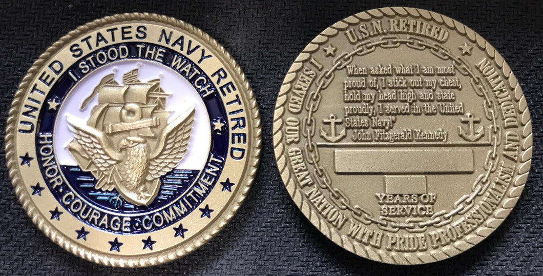 United States Navy Retired Coin